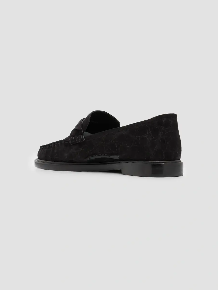 Alexandre Birman Women's Soft Croc-Embossed Suede Loafers | Thumbnail 2 Alexandre Birman Women's Soft Croc-Embossed Suede Loafers | Thumbnail 2