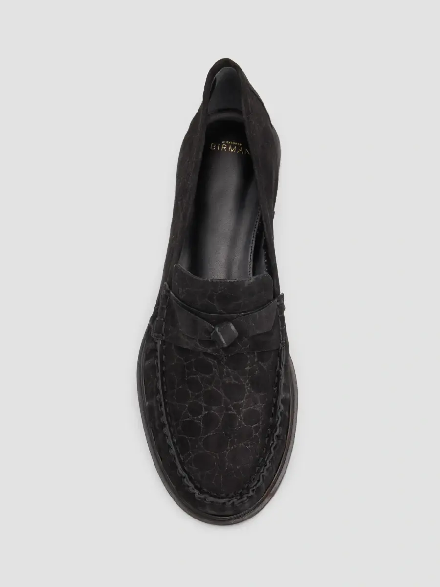 Alexandre Birman Women's Soft Croc-Embossed Suede Loafers | Thumbnail 4 Alexandre Birman Women's Soft Croc-Embossed Suede Loafers | Thumbnail 4