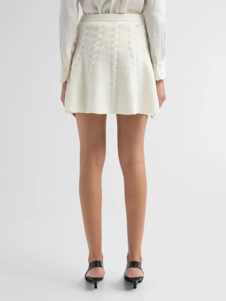 Ferragamo Women's Cable-Knit Wool-Cashmere Mini Skirt | Thumbnail 3 Ferragamo Women's Cable-Knit Wool-Cashmere Mini Skirt | Thumbnail 3
