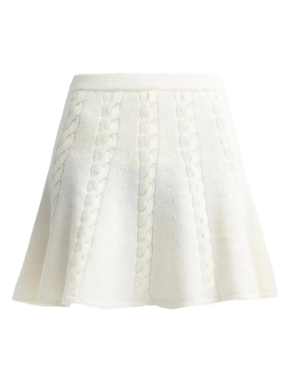 Ferragamo Women's Cable-Knit Wool-Cashmere Mini Skirt