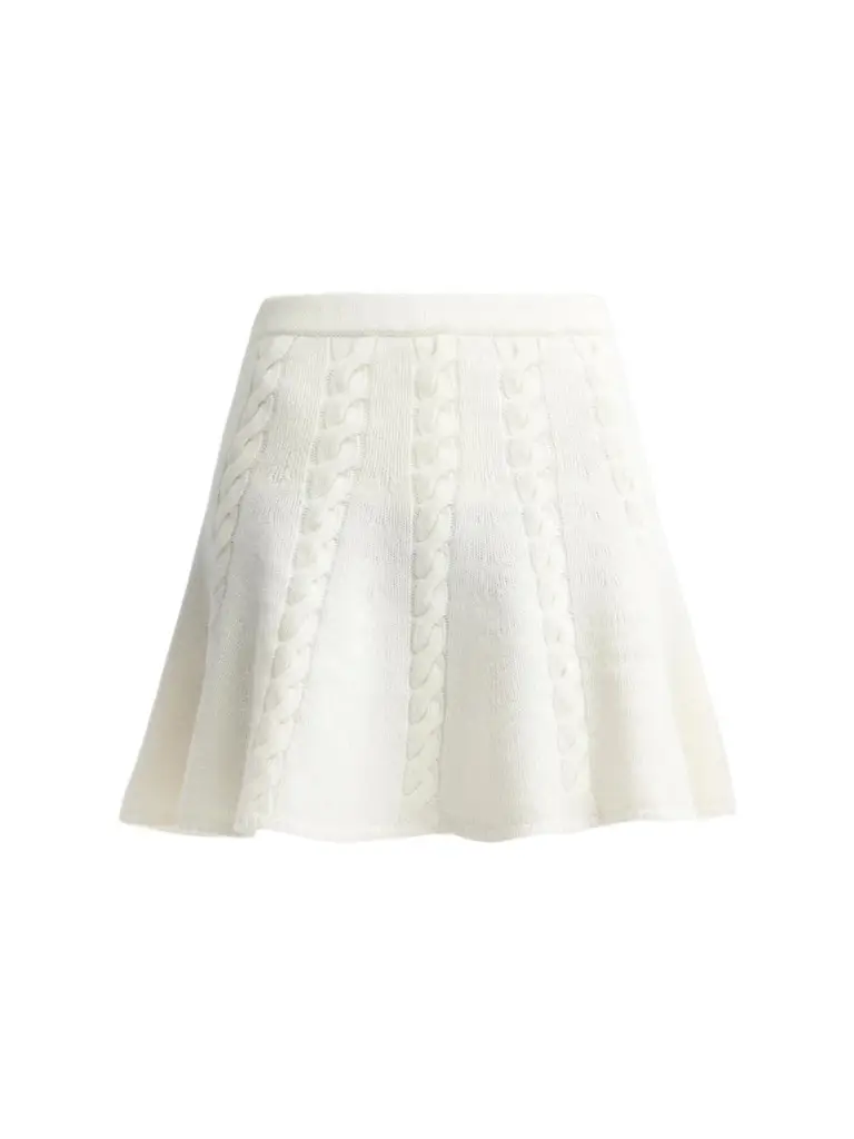 Women's Cable-Knit Wool-Cashmere Mini Skirt Women's Cable-Knit Wool-Cashmere Mini Skirt