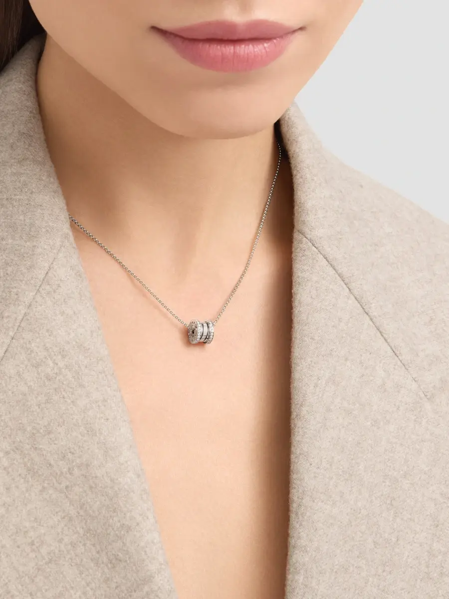 BVLGARI Women's B. zero1 18K White Gold & 0.25 TCW Diamond Necklace | Thumbnail 3