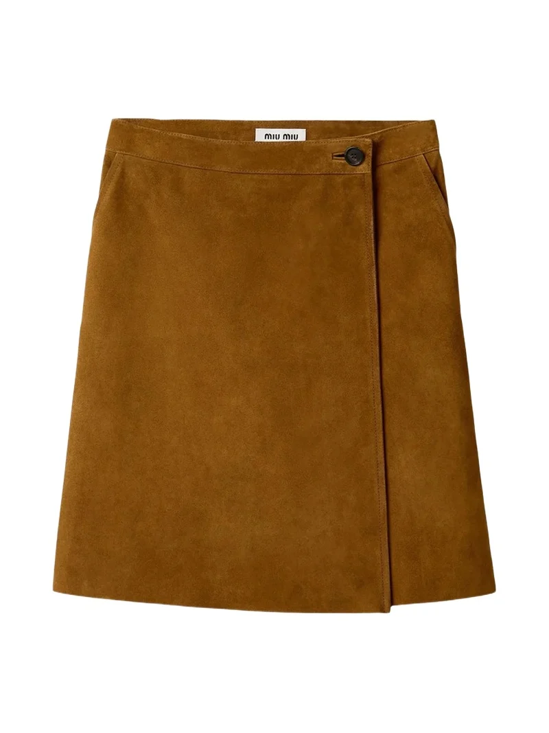 Miu Miu Women's Suede Wraparound Skirt