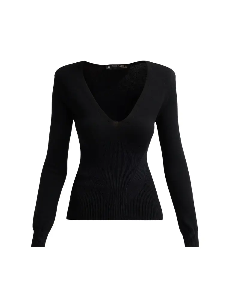 Chiara Boni La Petite Robe Women's Neon Plunging V-Neck Sweater
