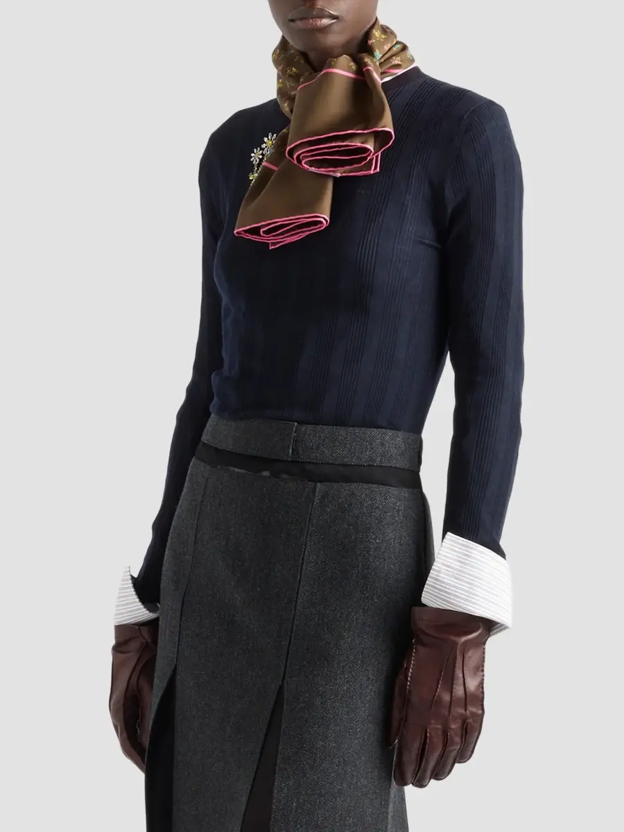 Prada Women's Wool Crew-Neck Sweater | Thumbnail 2 Prada Women's Wool Crew-Neck Sweater | Thumbnail 2