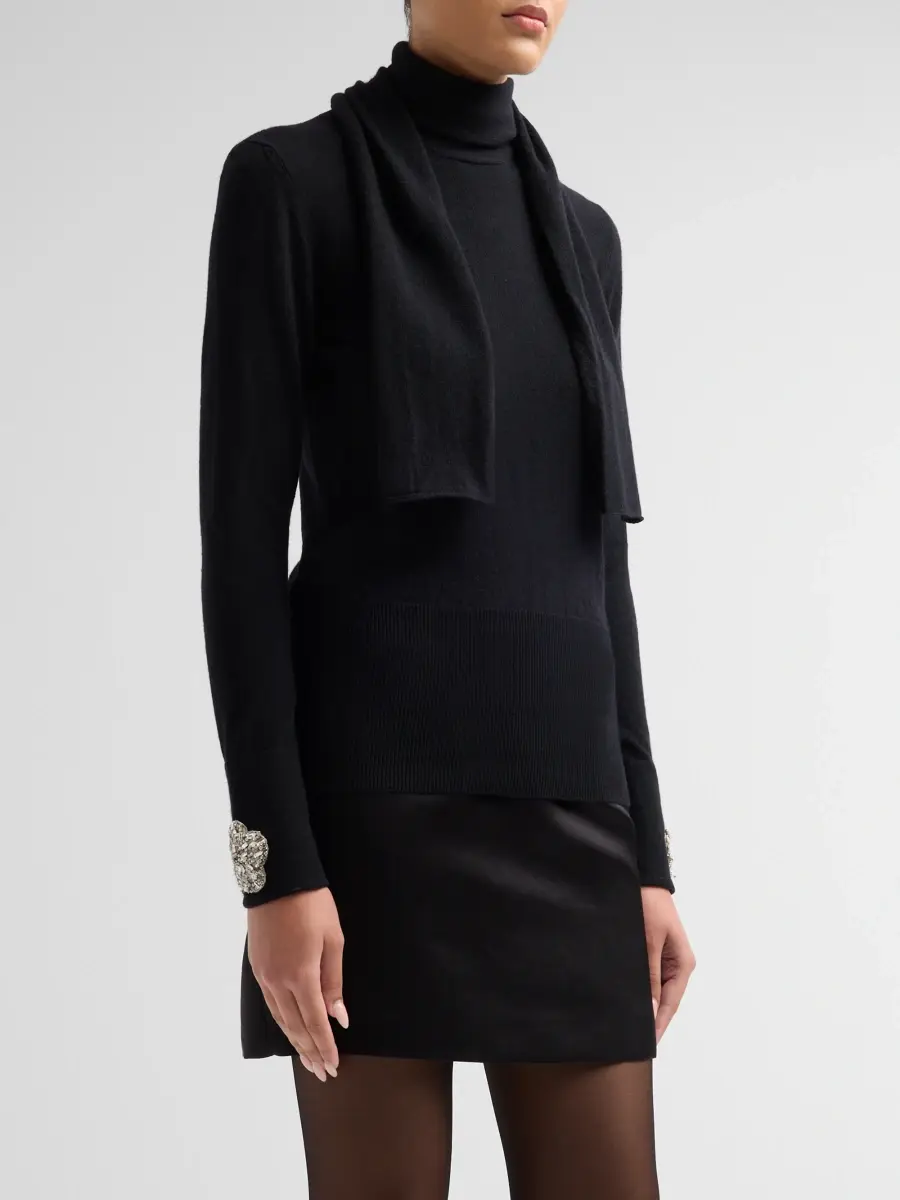 Chiara Boni La Petite Robe Women's Reum Scarf Turtleneck Sweater | Thumbnail 4
