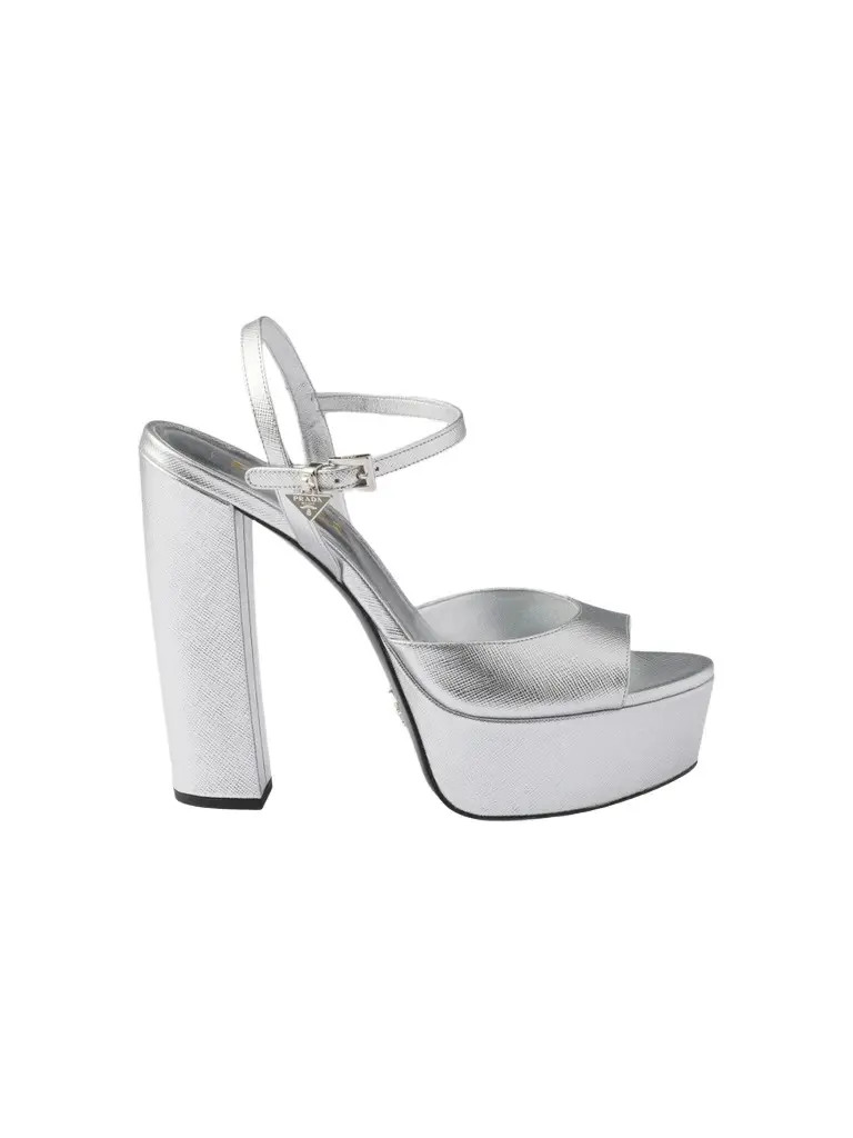Prada Women's Patent Saffiano Leather Platform Sandals