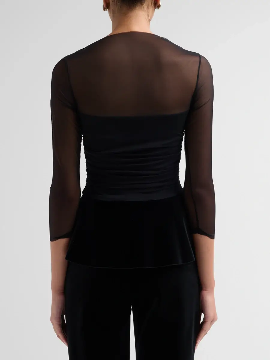 Chiara Boni La Petite Robe Women's Mausi Velvet Illusion Top | Thumbnail 3