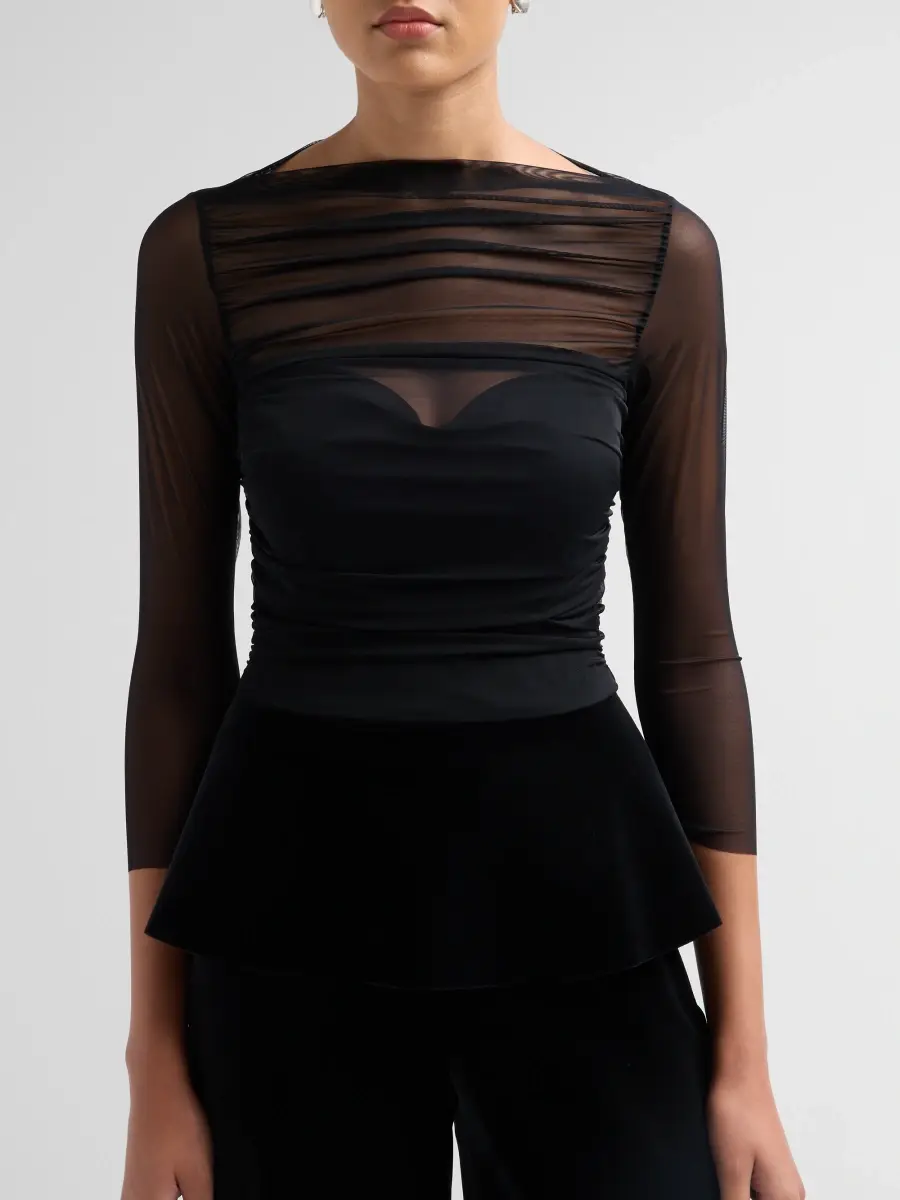 Chiara Boni La Petite Robe Women's Mausi Velvet Illusion Top | Thumbnail 5