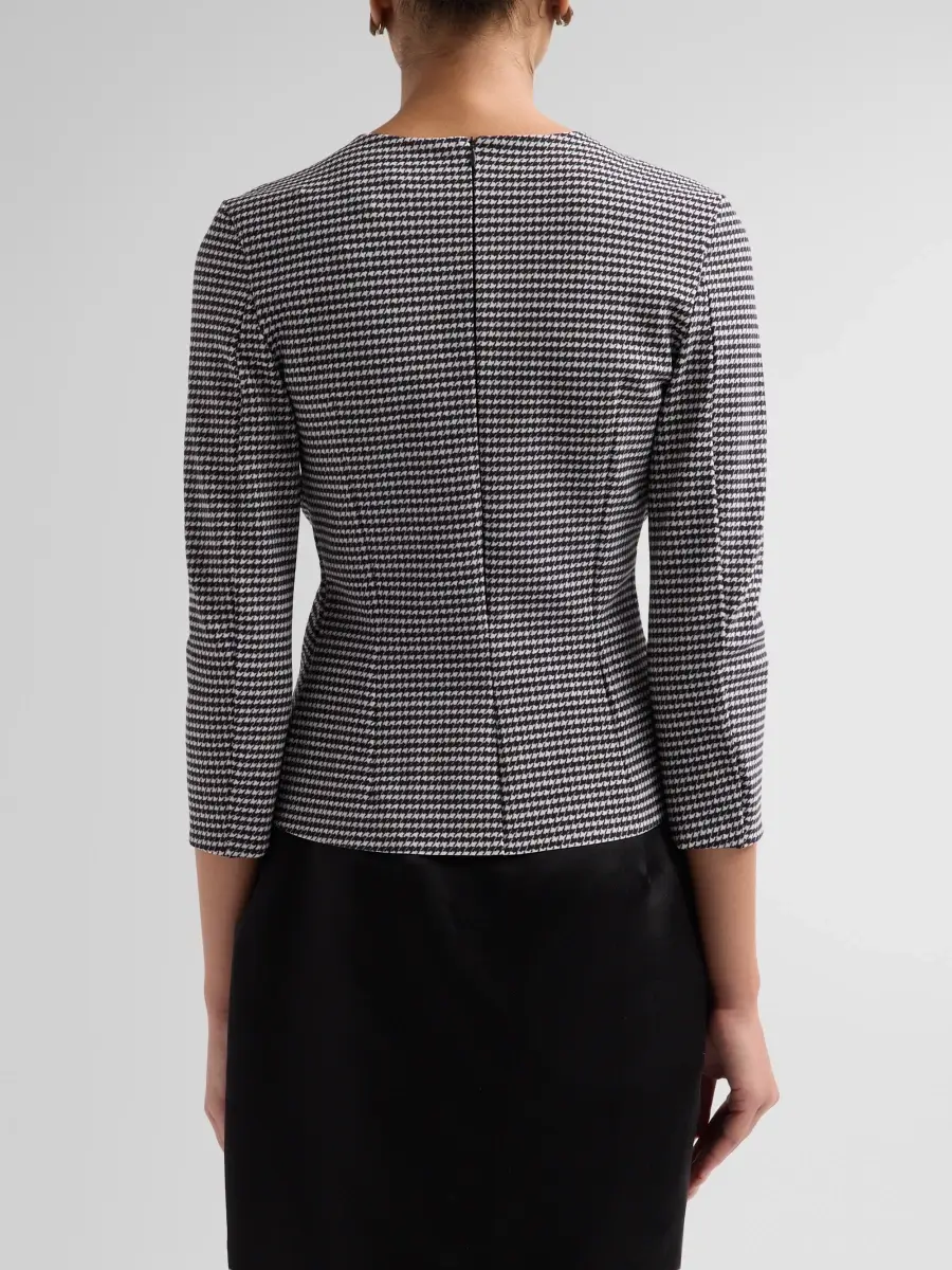 Chiara Boni La Petite Robe Women's Vione Houndstooth Pinched Top | Thumbnail 3