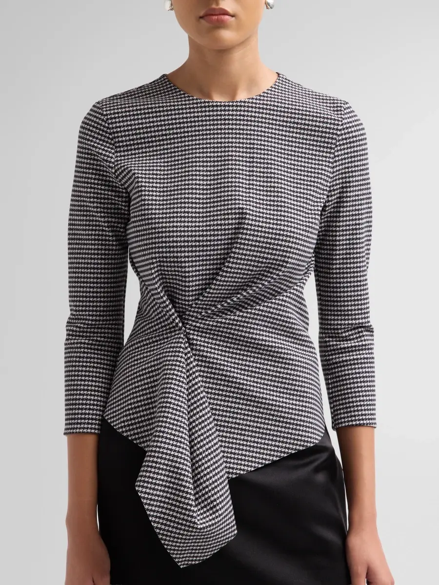 Chiara Boni La Petite Robe Women's Vione Houndstooth Pinched Top | Thumbnail 5