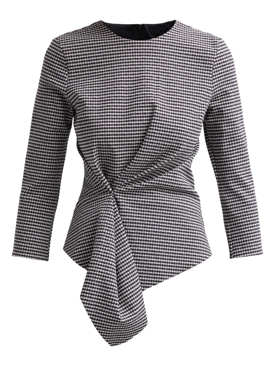 Women's Vione Houndstooth Pinched Top