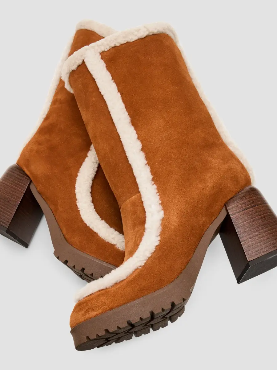 Pollini Women's Suede & Shearling Ankle Boots | Thumbnail 5 Pollini Women's Suede & Shearling Ankle Boots | Thumbnail 5