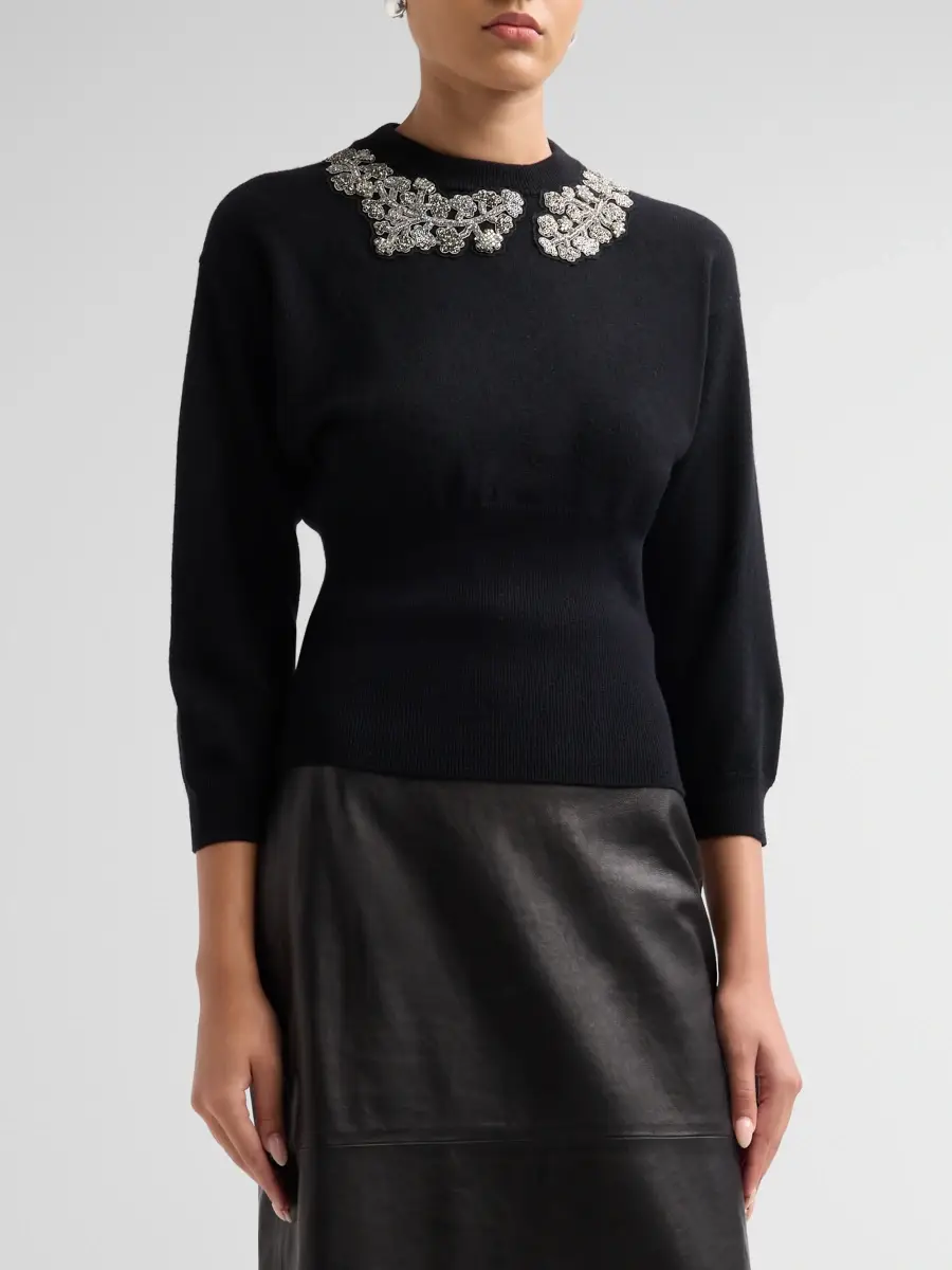 Chiara Boni La Petite Robe Women's Lissia Embellished Sweater | Thumbnail 4