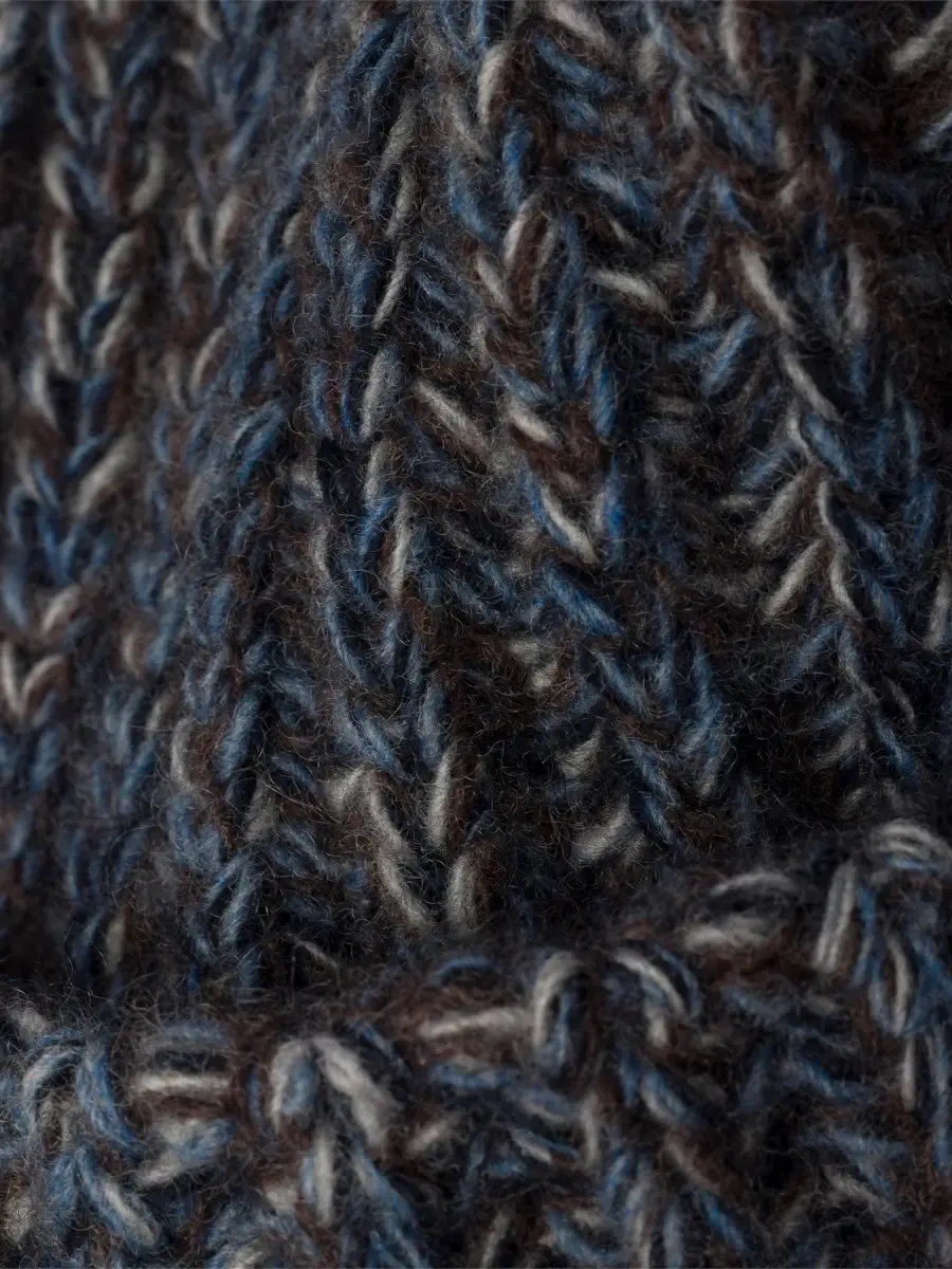 Prada Men's Mouliné Cashmere and Wool Beanie - Blue | Thumbnail 3