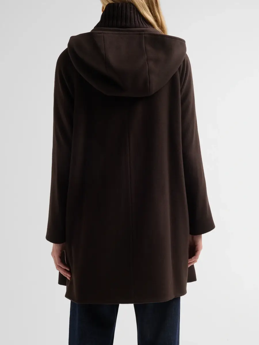 Cinzia Rocca Women's Virgin Wool Toggle Hooded Coat | Thumbnail 3
