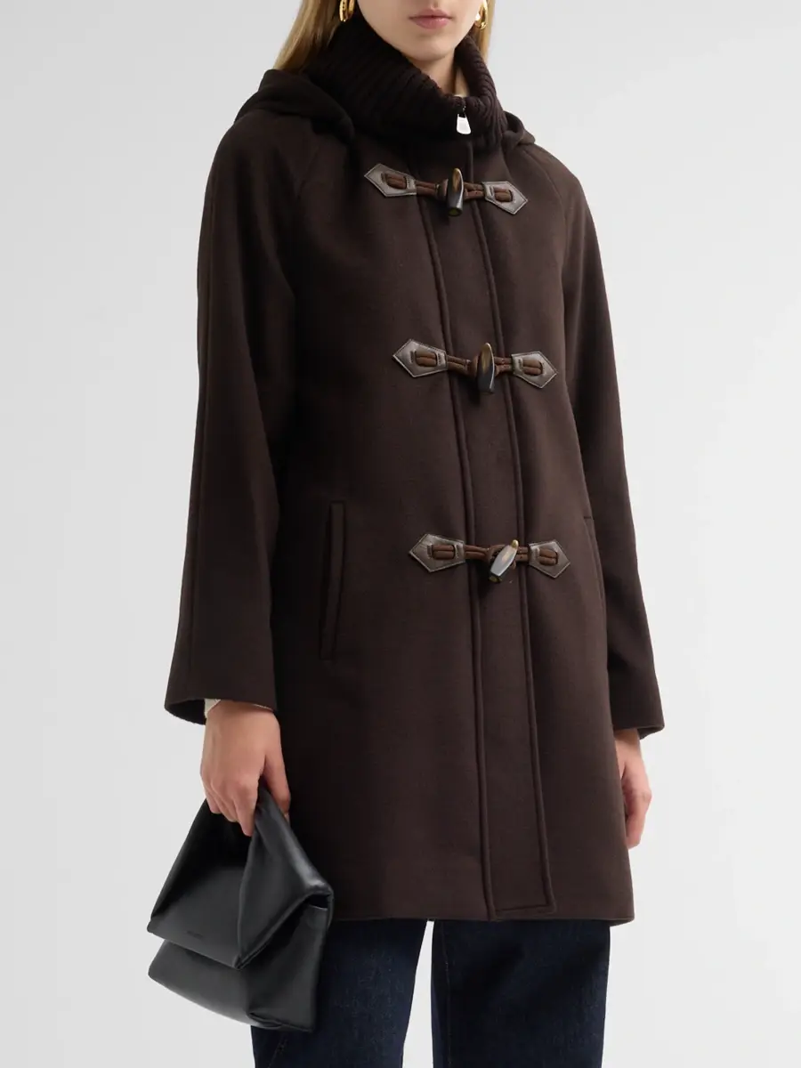 Cinzia Rocca Women's Virgin Wool Toggle Hooded Coat | Thumbnail 4