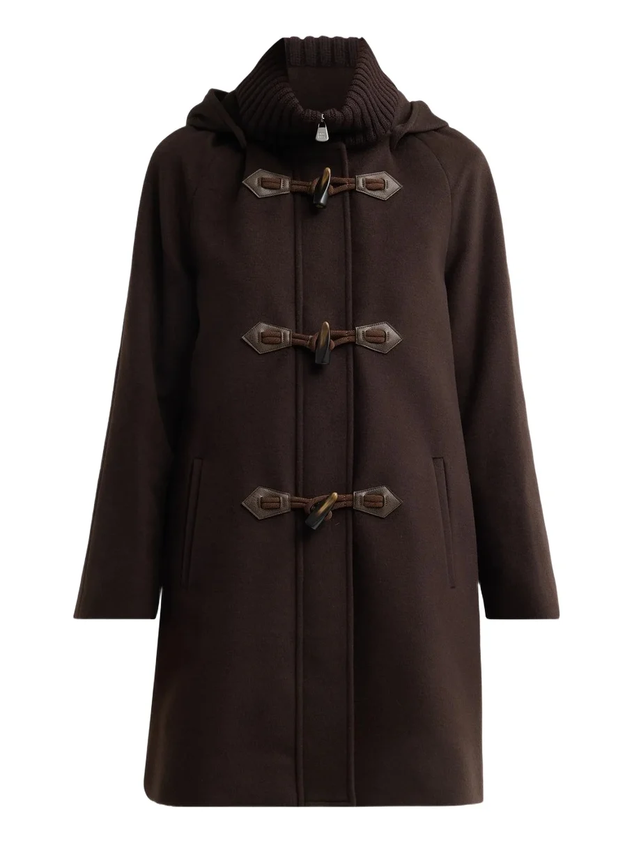 Women's Virgin Wool Toggle Hooded Coat