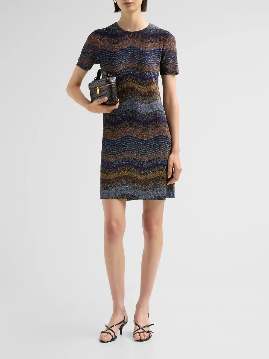 Missoni Women's Wave Motif Short-Sleeve Mini Dress | Thumbnail 2 Missoni Women's Wave Motif Short-Sleeve Mini Dress | Thumbnail 2
