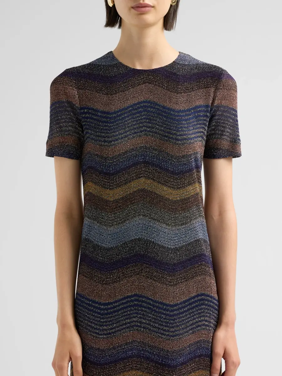 Missoni Women's Wave Motif Short-Sleeve Mini Dress | Thumbnail 5 Missoni Women's Wave Motif Short-Sleeve Mini Dress | Thumbnail 5