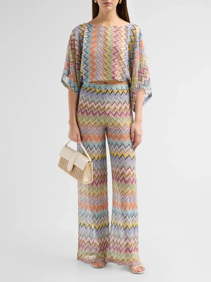 Missoni Women's Zigzag Draped-Sleeve Blouse | Thumbnail 2 Missoni Women's Zigzag Draped-Sleeve Blouse | Thumbnail 2