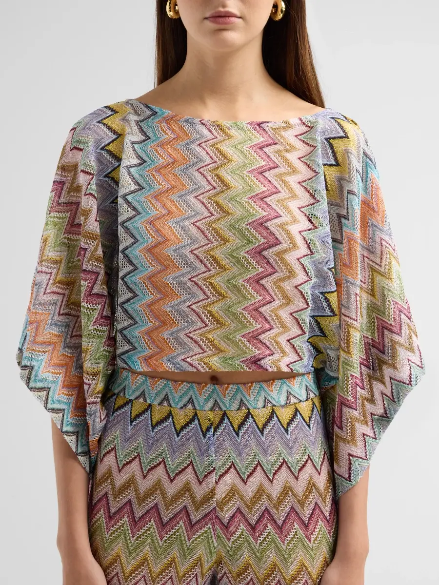 Missoni Women's Zigzag Draped-Sleeve Blouse | Thumbnail 5 Missoni Women's Zigzag Draped-Sleeve Blouse | Thumbnail 5