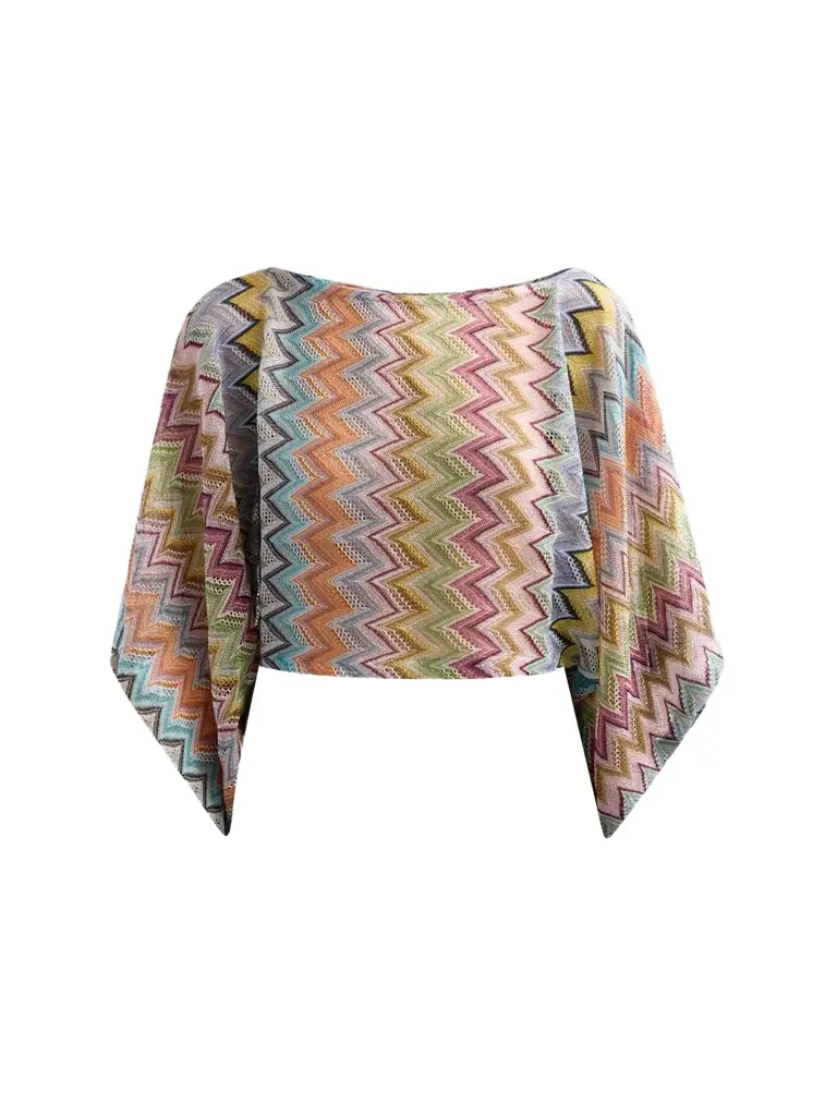 Women's Zigzag Draped-Sleeve Blouse Women's Zigzag Draped-Sleeve Blouse