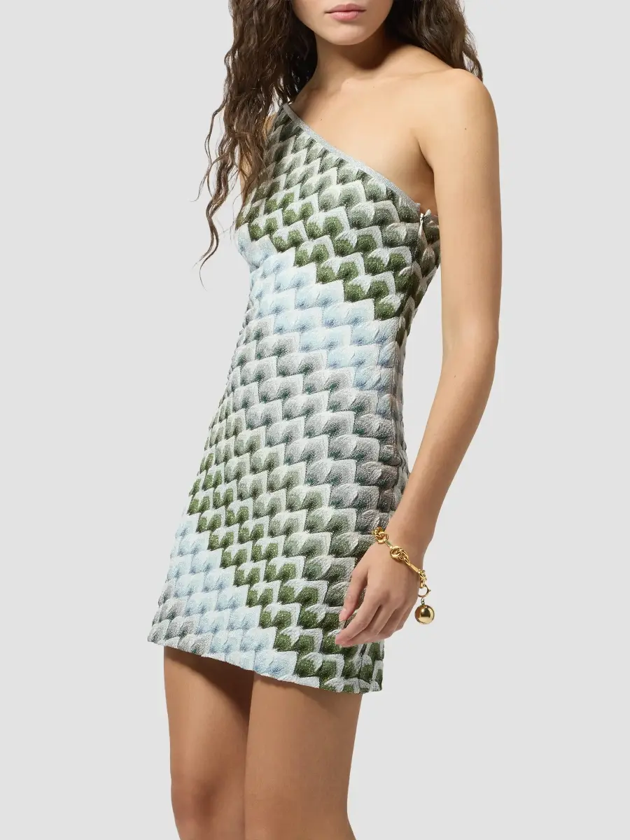 Missoni Women's Chevron One-Shoulder Knit Mini Dress | Thumbnail 3