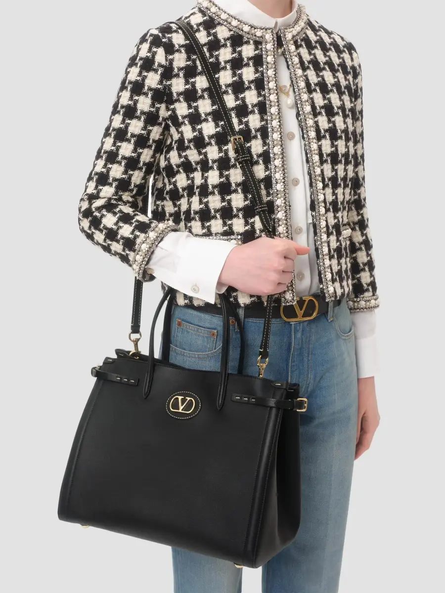 Valentino Women's Antibes Medium Calfskin Shopping Bag | Thumbnail 2 Valentino Women's Antibes Medium Calfskin Shopping Bag | Thumbnail 2