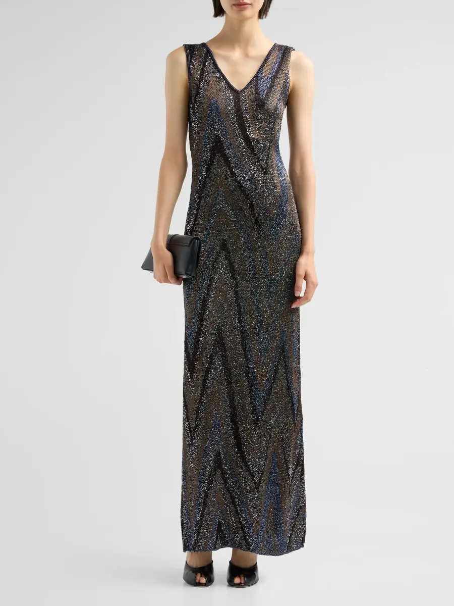 Missoni Women's Zigzag Metallic Knit Maxi Dress | Thumbnail 2 Missoni Women's Zigzag Metallic Knit Maxi Dress | Thumbnail 2