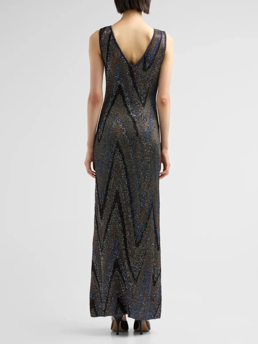 Missoni Women's Zigzag Metallic Knit Maxi Dress | Thumbnail 3 Missoni Women's Zigzag Metallic Knit Maxi Dress | Thumbnail 3