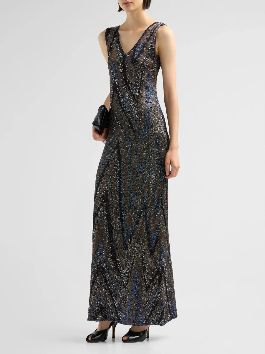 Missoni Women's Zigzag Metallic Knit Maxi Dress | Thumbnail 4 Missoni Women's Zigzag Metallic Knit Maxi Dress | Thumbnail 4