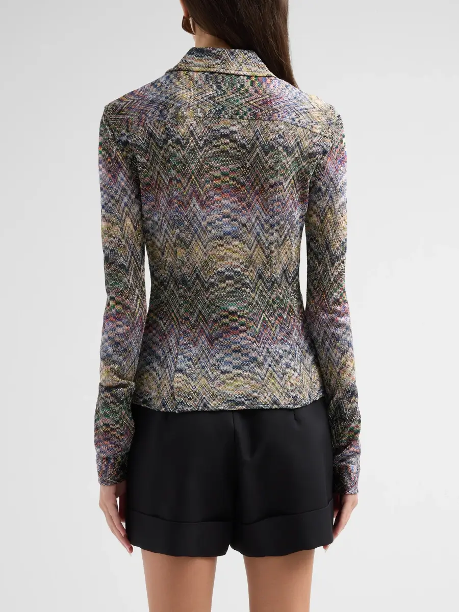 Missoni Women's Zigzag Metallic Knit Shirt | Thumbnail 3 Missoni Women's Zigzag Metallic Knit Shirt | Thumbnail 3