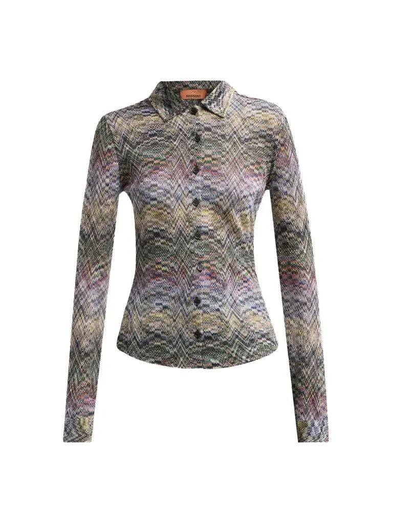 Women's Zigzag Metallic Knit Shirt