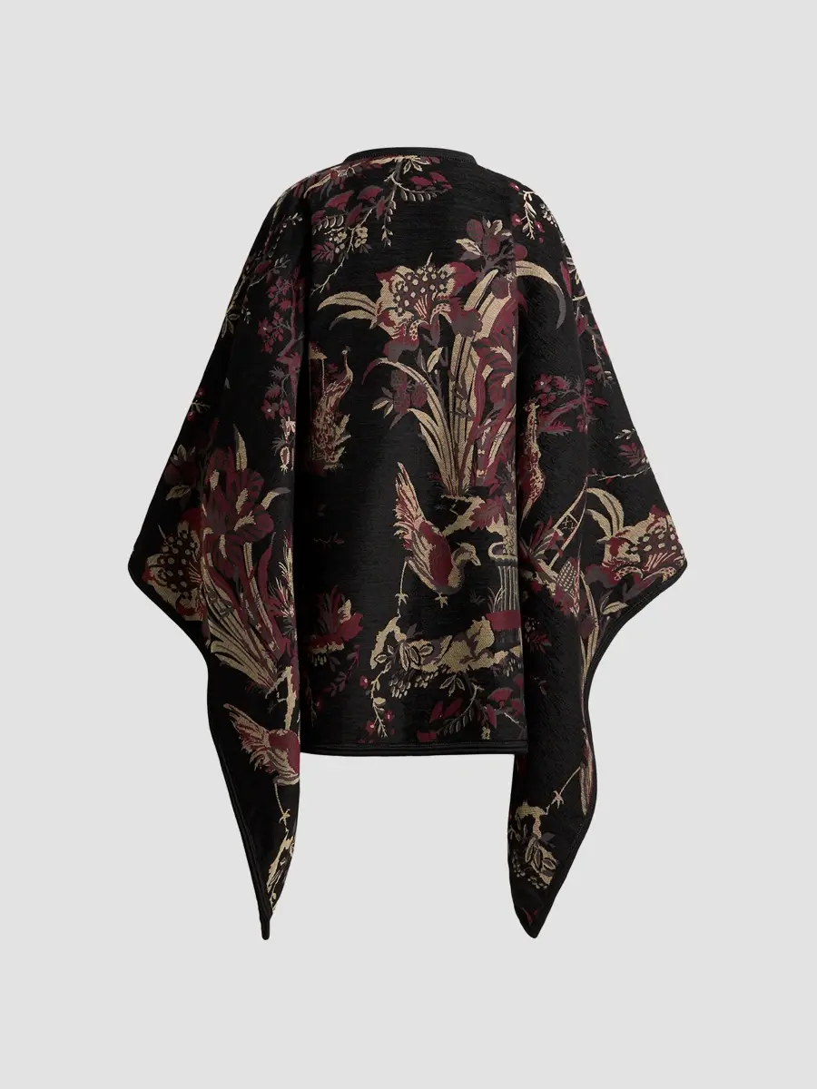 Etro Women's Reversible Jacquard Open Front Cape | Thumbnail 2 Etro Women's Reversible Jacquard Open Front Cape | Thumbnail 2
