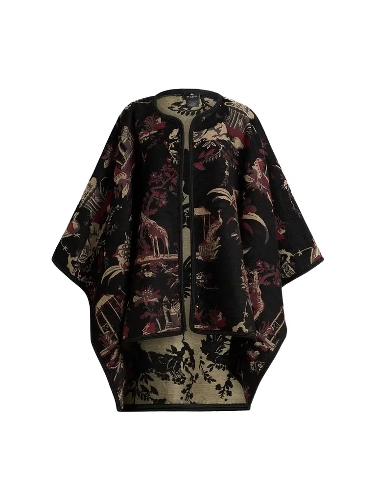 Etro Women's Reversible Jacquard Open Front Cape