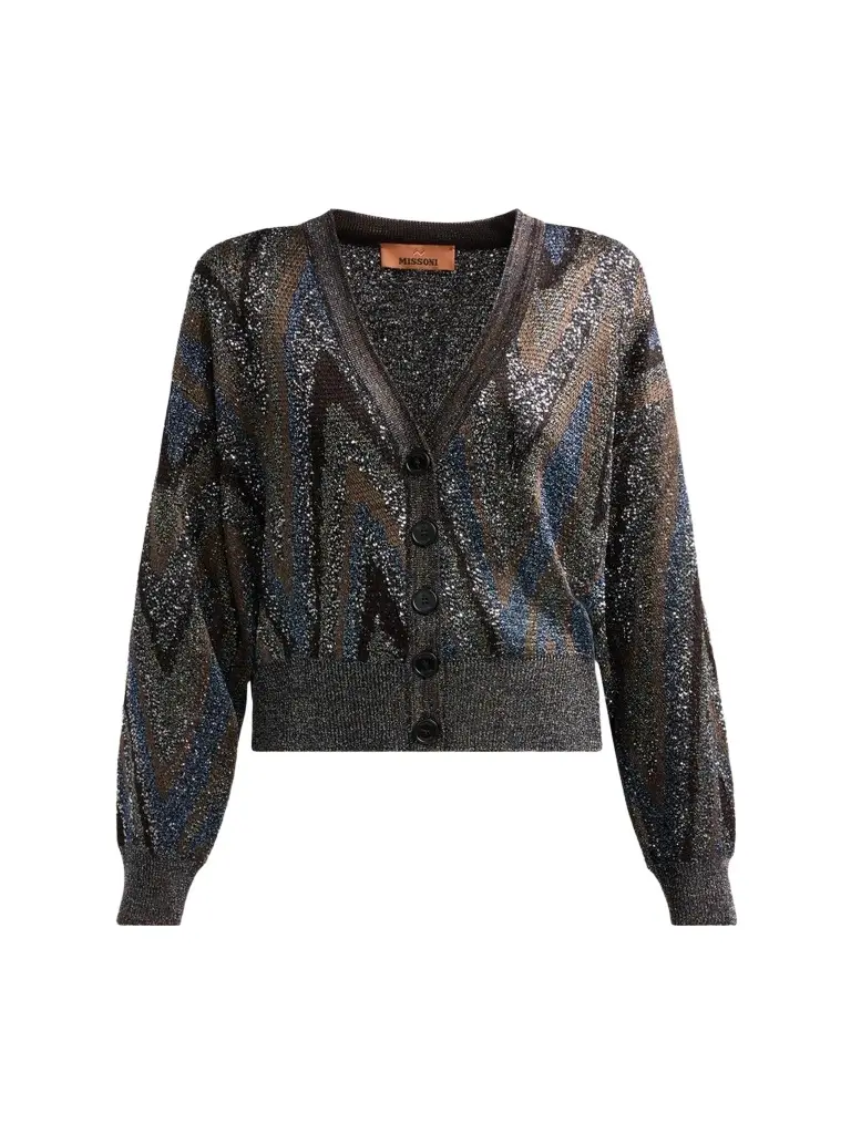 Women's Metallic Knit Oversized Cardigan