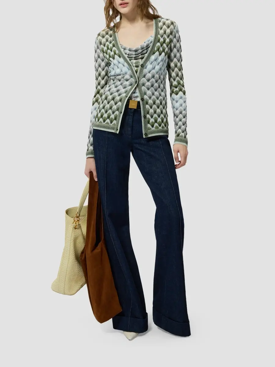 Missoni Women's Scale Pattern V-Neck Sweater | Thumbnail 2 Missoni Women's Scale Pattern V-Neck Sweater | Thumbnail 2
