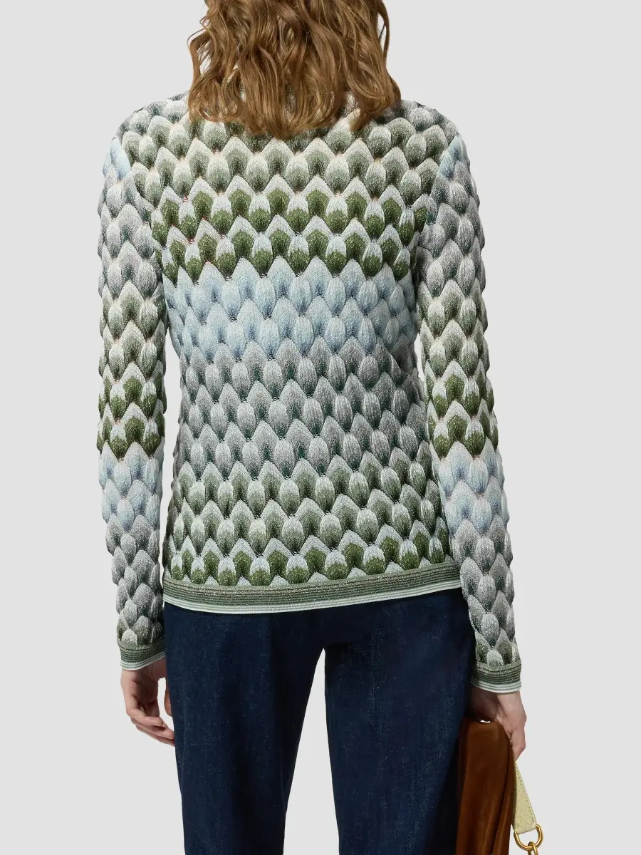 Missoni Women's Scale Pattern V-Neck Sweater | Thumbnail 3 Missoni Women's Scale Pattern V-Neck Sweater | Thumbnail 3