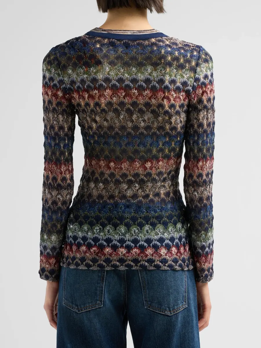 Missoni Women's Chevron Knit V-Neck Henley | Thumbnail 3 Missoni Women's Chevron Knit V-Neck Henley | Thumbnail 3