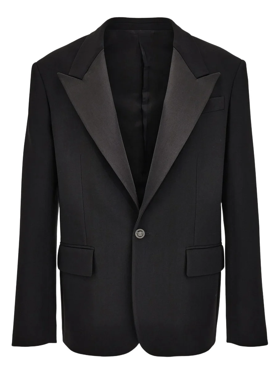 Versace Men's Stretch-Virgin Wool Peak-Lapel Blazer