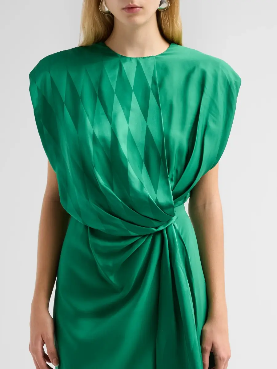 Versace Women's Silk-Blend Draped Midi Dress | Thumbnail 5 Versace Women's Silk-Blend Draped Midi Dress | Thumbnail 5