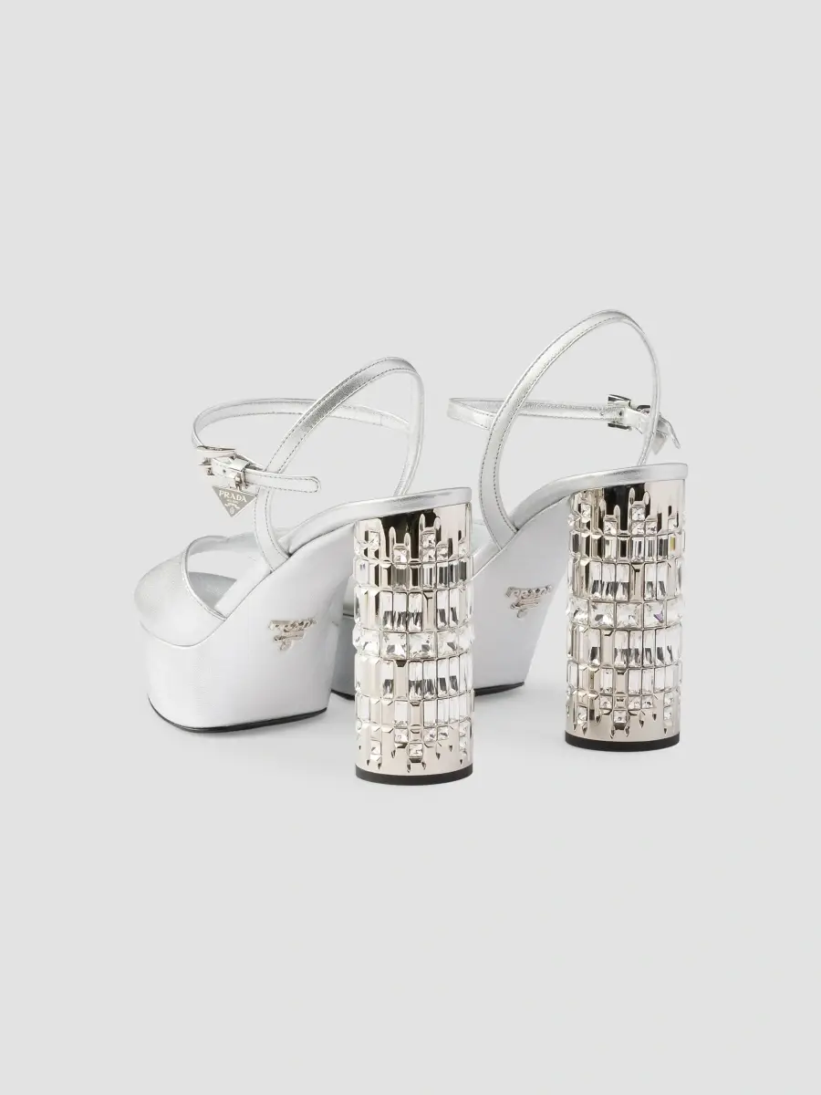 Prada Women's Mordoré Nappa Leather Platform Sandals | Thumbnail 4 Prada Women's Mordoré Nappa Leather Platform Sandals | Thumbnail 4