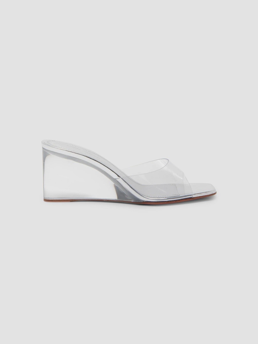 Amina Muaddi Women's Lupita 70MM Glass Wedge Sandals