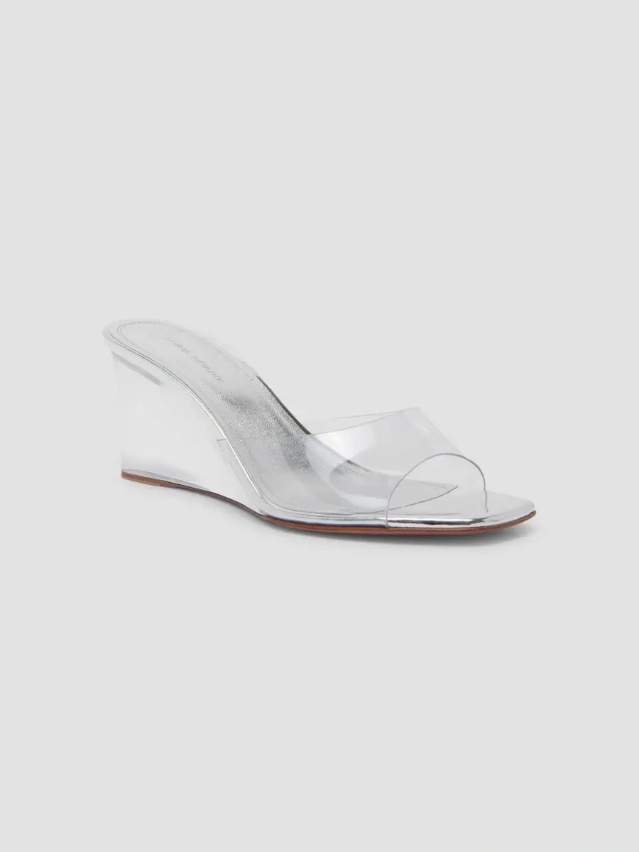 Amina Muaddi Women's Lupita 70MM Glass Wedge Sandals | Thumbnail 2