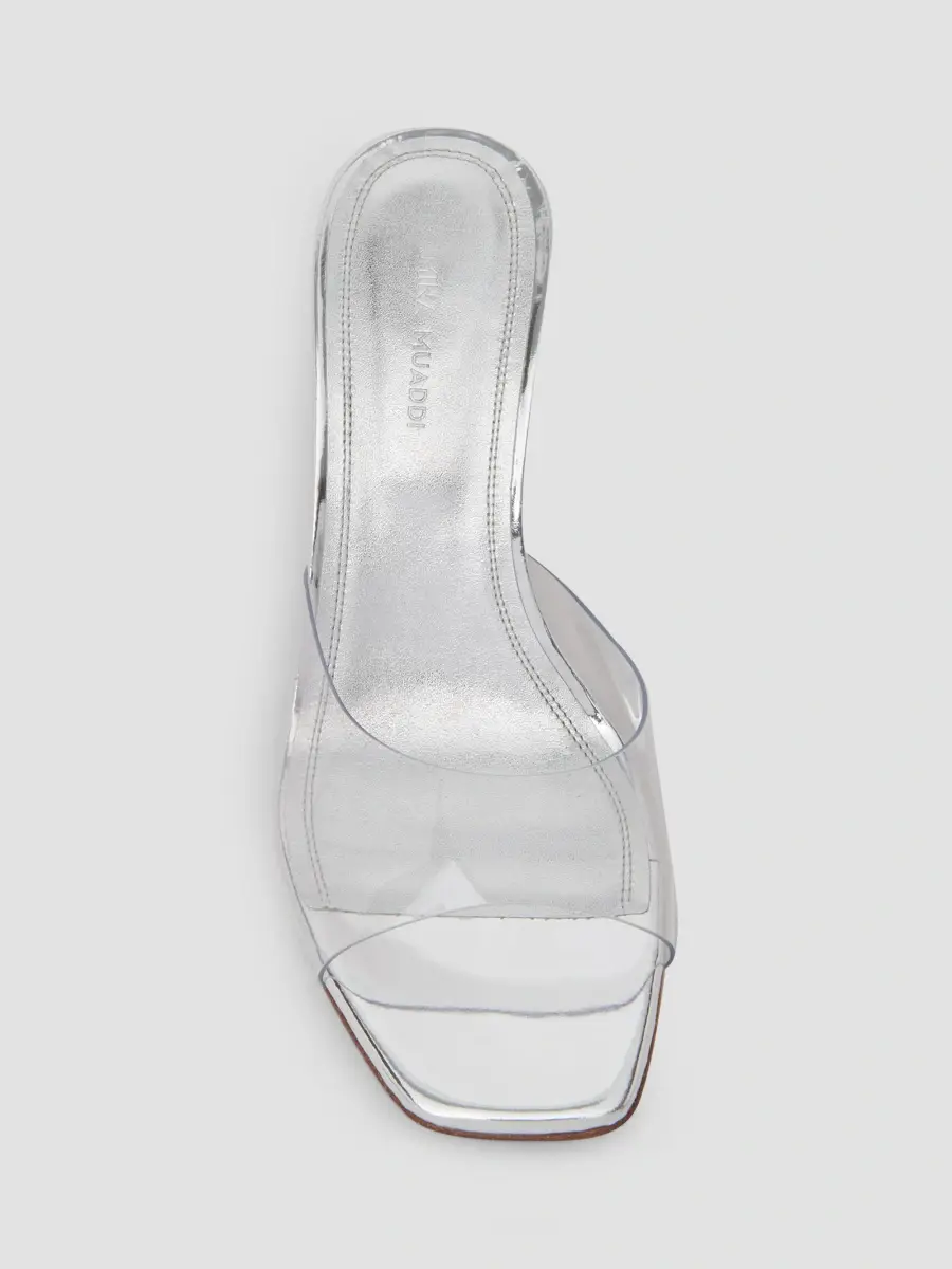Amina Muaddi Women's Lupita 70MM Glass Wedge Sandals | Thumbnail 4