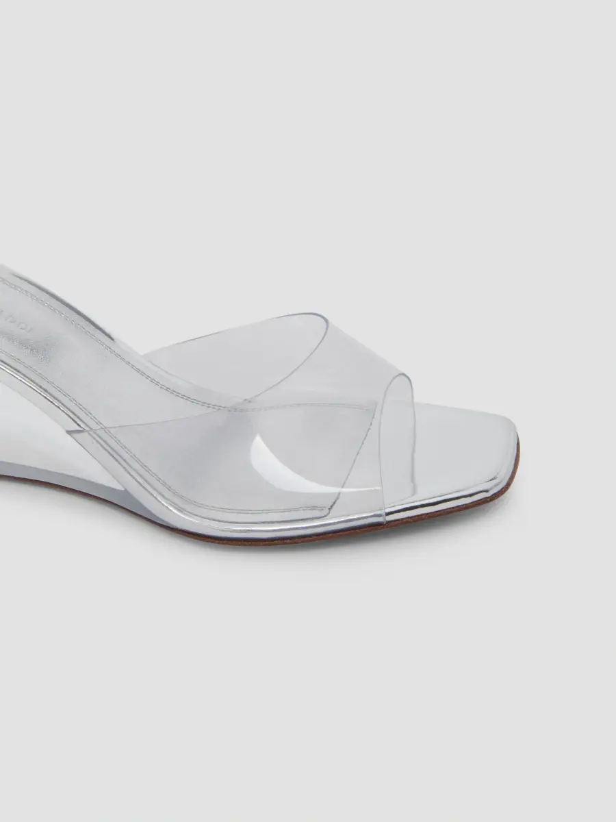 Amina Muaddi Women's Lupita 70MM Glass Wedge Sandals | Thumbnail 5