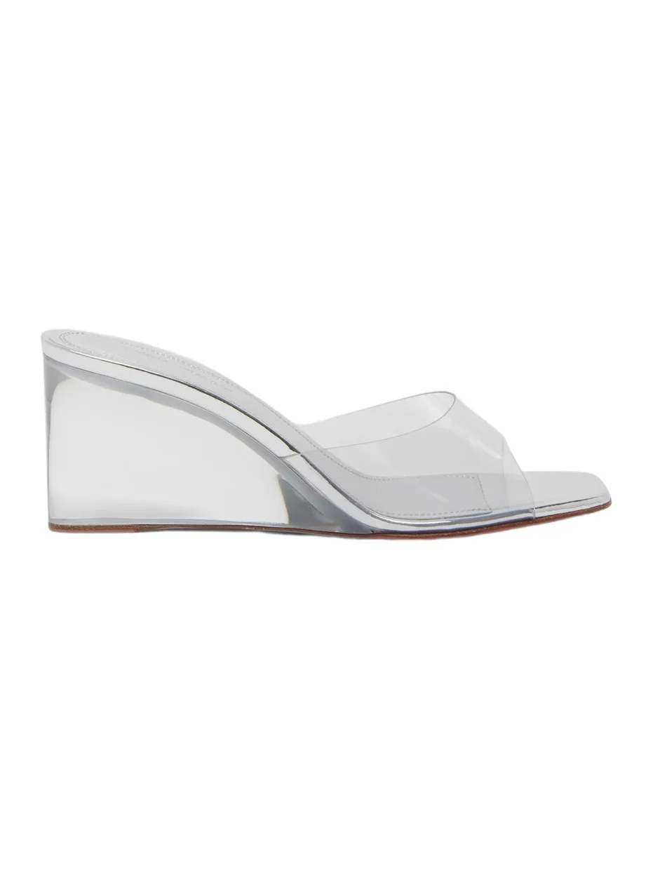 Amina Muaddi Women's Lupita 70MM Glass Wedge Sandals