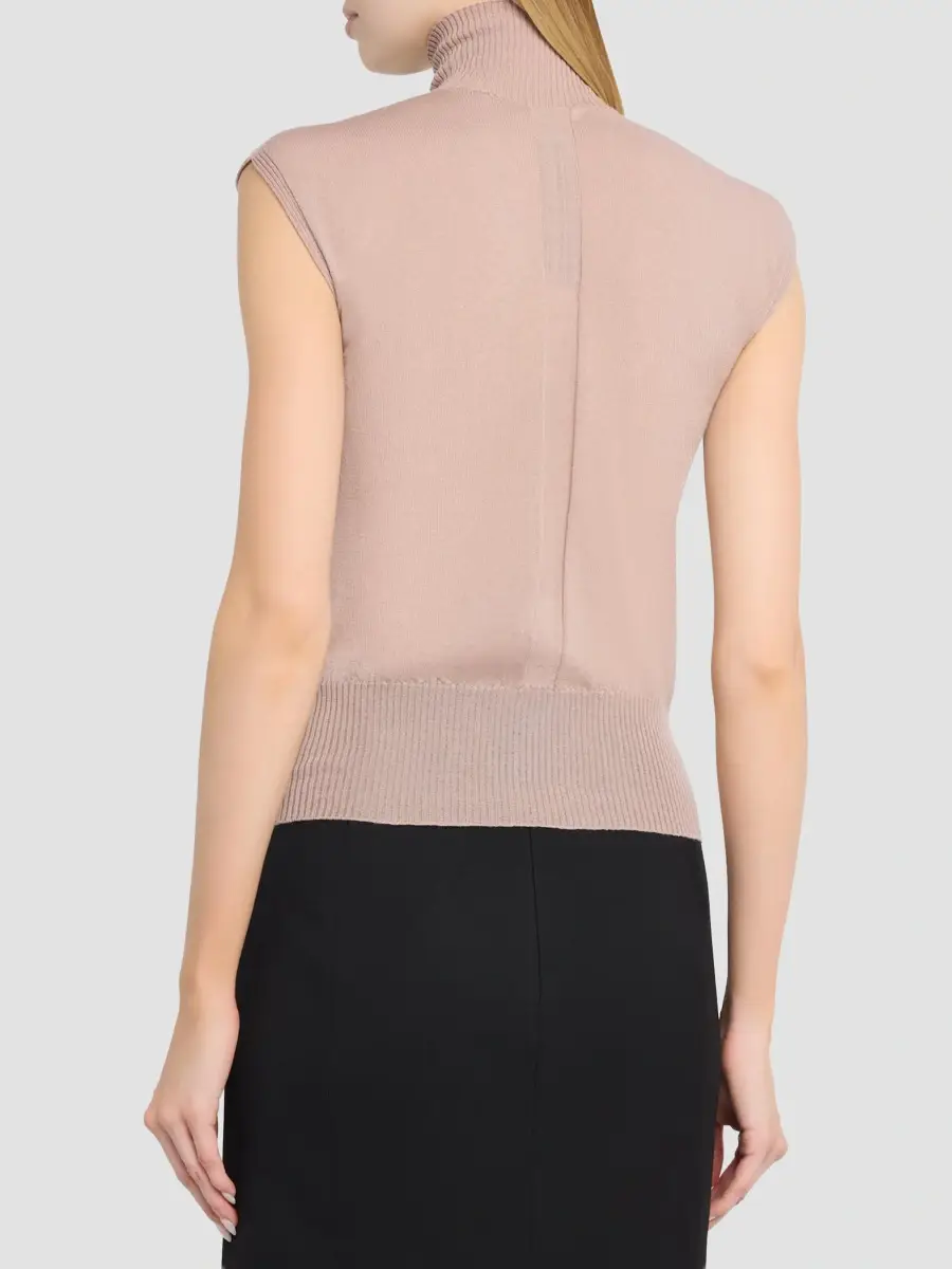 Rick Owens Women's Wool Sleeveless Turtleneck | Thumbnail 3 Rick Owens Women's Wool Sleeveless Turtleneck | Thumbnail 3