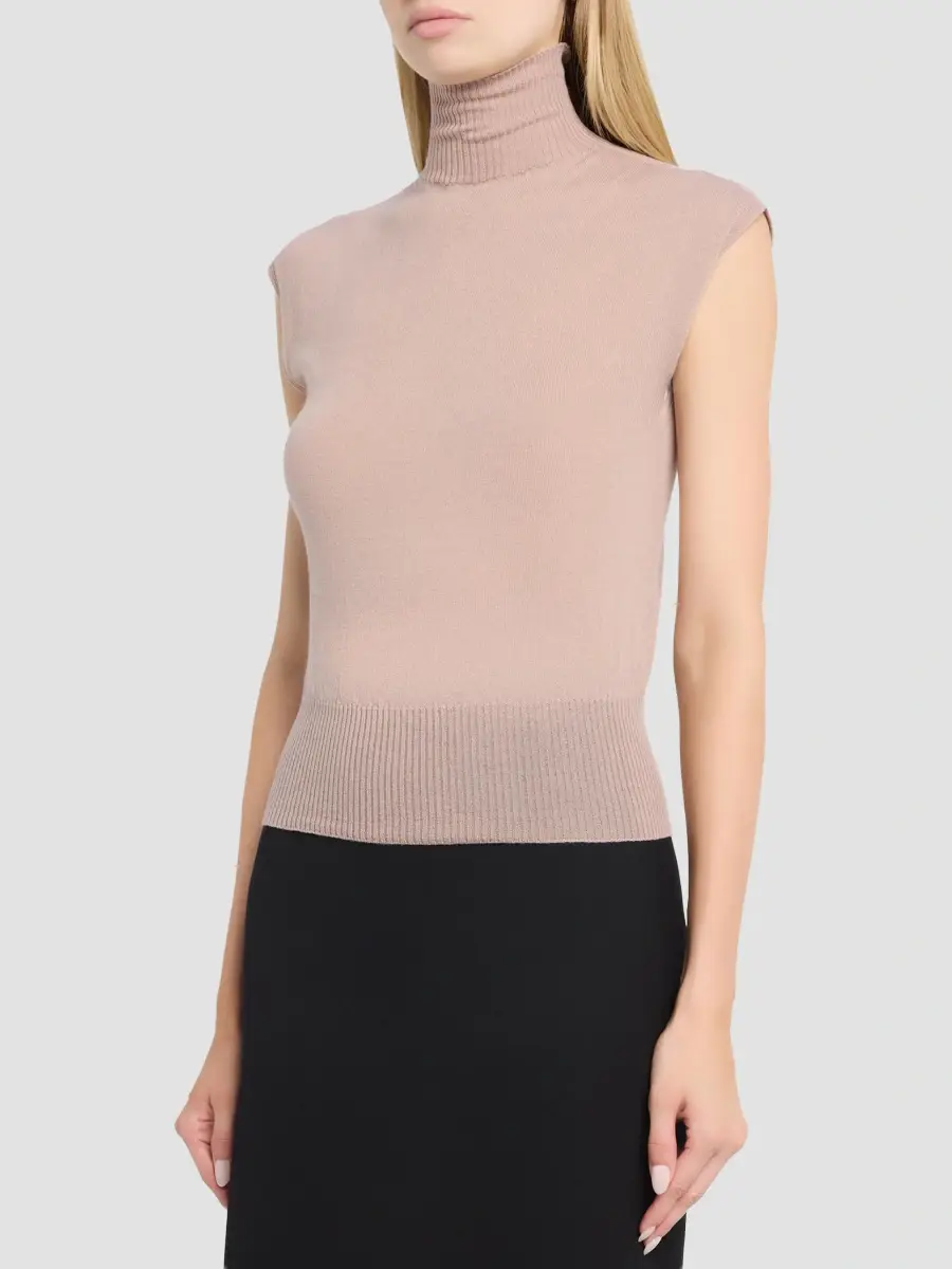 Rick Owens Women's Wool Sleeveless Turtleneck | Thumbnail 4 Rick Owens Women's Wool Sleeveless Turtleneck | Thumbnail 4